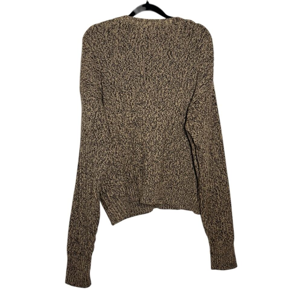 J. Crew Brown Tan Marled Neutral Cotton Knit Sweater - Large - Picture 2 of 8